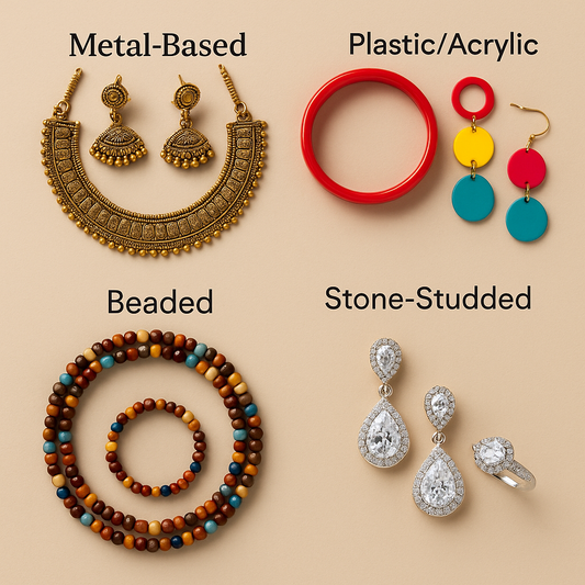Different types of artificial jewelry available in the market.